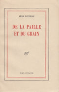 PAULHAN (Jean). | De la paille et du grain.