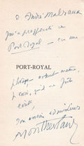 MONTHERLANT (Henry de). | Port-Royal (Notes de théâtre II).