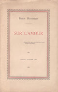 HAUSSMANN (baron). | Sur l'amour. Sonnets écrits après une revue des oeuvres d'Alfred de Musset.