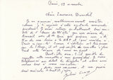 GRACQ (Julien). | Réunion d'une lettre et deux cartes autographes signées adressées à la comédienne Laurence Bourdil-Amrouche (2 pages in-8, Saint-Florent-le-Vieil, 4 décembre 1989, enveloppe conservée).