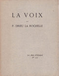 DRIEU LA ROCHELLE (Pierre). | La Voix.