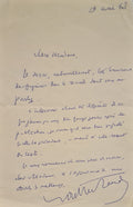 MONTHERLANT (Henry de). | Lettre autographe signée adressée à Madeleine Chapsal.