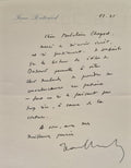 DUTOURD (Jean). | Lettre autographe signée adressée à Madeleine Chapsal (une page in-8, datée du 12 novembre 1982, enveloppe conservée).