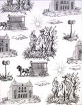 CARELMAN (Jacques). | Toile de Jouy (papier blanc au format 29 x 23 cm, encre de Chine imitant les motifs d'un tissu, vers 1962).