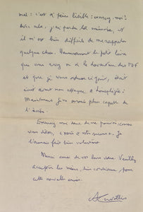 CUVILLIER (Armand). | 2 lettres autographes signées adressées à un collègue.