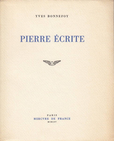 BONNEFOY (Yves). | Pierre écrite.