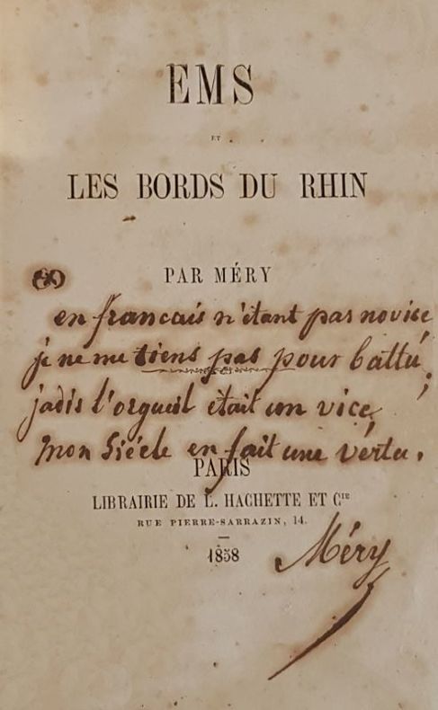 MERY (Joseph). | Ems et les bords du Rhin.