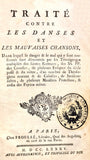 GAUTHIER (abbé François-Louis). | Traité contre les danses et les mauvaises chansons dans lequel le danger & le mal qui y sont renfermés sont démontrés par les témoignages multipliés des Saintes Ecritures...