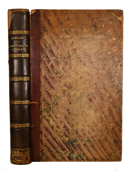 NODIER (Charles). | Bibliothèque sacrée grecque-latine, comprenant le tableau chronologique, biographique et bibliographique des auteurs inspirés et des auteurs ecclésiastiques depuis Moïse jusqu'à Saint Thomas-d'Aquin. Ouvrage rédigé d'après Ma...