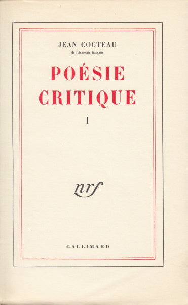 COCTEAU (Jean). | Poésie critique I et II. Monologues.