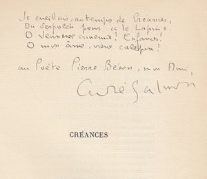 SALMON (André). | Créances (1905-1910). Les clefs ardentes. Féeries. Le calumet.