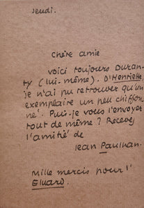 DURANTY. | Le Malheur d'Henriette Gérard. Préface de Jean Paulhan.