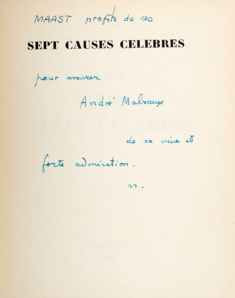 PAULHAN , MAAST. | Sept causes célèbres.