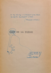 PAULHAN (Jean). | Clef de la poésie, qui permet de distinguer le vrai du faux en toute observation ou doctrine touchant la rime, le rythme, le vers, le poète et la poésie.