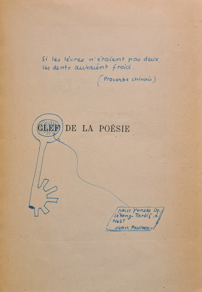 PAULHAN (Jean). | Clef de la poésie, qui permet de distinguer le vrai du faux en toute observation ou doctrine touchant la rime, le rythme, le vers, le poète et la poésie.