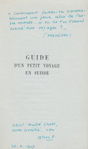 PAULHAN (Jean), CALET (Henri). | Guide d'un petit voyage en Suisse.