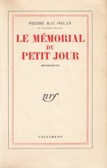 MAC ORLAN (Pierre). | Le mémorial du petit jour. Mémoires.