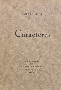 GIDE (André). | Caractères.