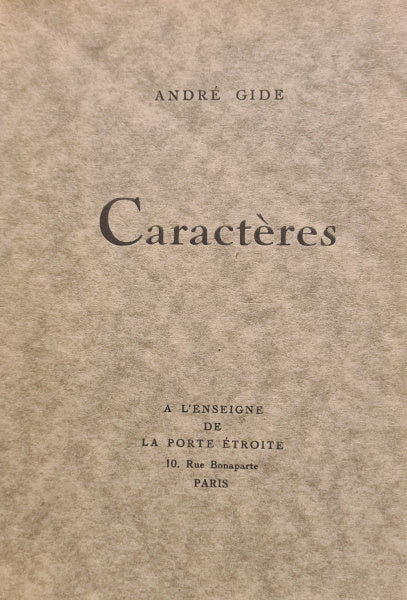 GIDE (André). | Caractères.