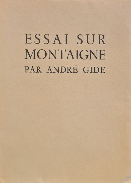 GIDE (André). | Essai sur Montaigne.