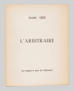 GIDE (André). | L'Arbitraire.