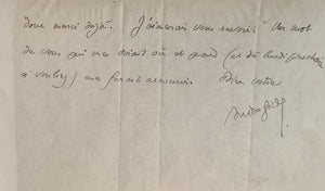 GIDE (André). | Lettre autographe signée adressée à [Paul Fort].