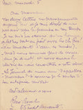 CREVEL (René). | Lettre autographe signée adressée à René Druart.