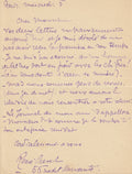 CREVEL (René). | Lettre autographe signée adressée à René Druart.