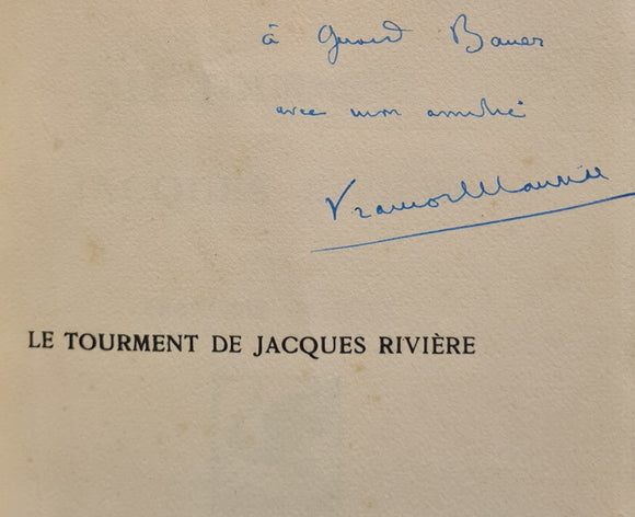 MAURIAC (François). | Le tourment de Jacques Rivière.