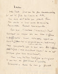 MICHAUX (Henri). | Lettre autographe signée "H.M." et adressée à Jean Maquet (3 pages in-16, s.d. [1946]).