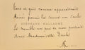 MALLARME (Stéphane). | Poème autographe signé adressé à Paule Gobillard.