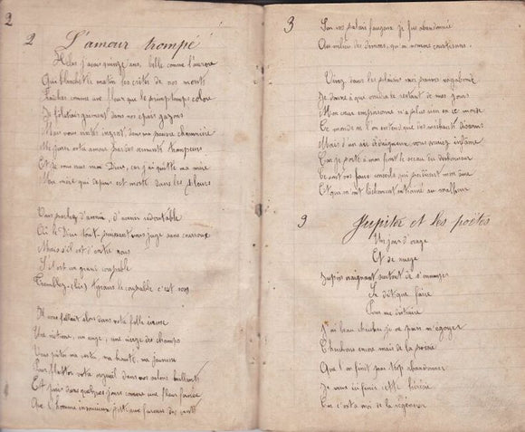 CHANSONS | Chansonnier manuscrit signé de Jean Pierre Jules.