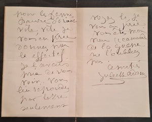 ADAM (Juliette). | Lettre autographe signée adressée à Jules Claretie.