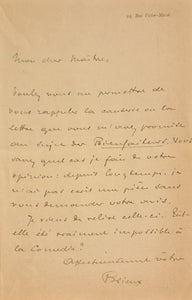 BRIEUX (Eugène). | Deux lettres autographes signées adressées à Jules Claretie.