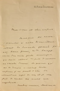 BROGLIE (Duc de). | Lettre autographe signée adressée à Jules Claretie.