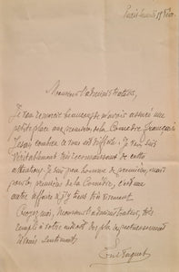 FAGUET (Emile). | Lettre autographe signée adressée à Jules Claretie.
