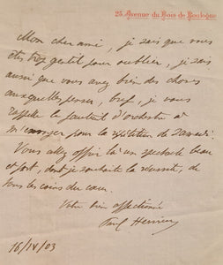 HERVIEU (Paul). | Réunion de quatre billets autographes signés adressés à Jules Claretie.