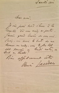 LAVEDAN (Henri). | Réunion de trois lettres autographes signées adressées à Jules Claretie.