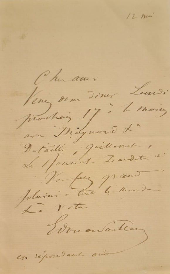 PAILLERON (Edouard). | Réunion de trois billets autographes signés adressés à Jules Claretie.