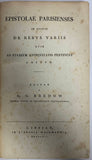 BREDOW (Gottfried Gabriel). | Epistolae parisienses, in quibus de rebus variis quae ad studium antiquitatis pertinent agitur.