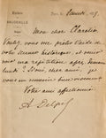 DELPIT (Albert). | Lettre autographe signée adressée à Jules Claretie.