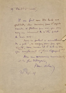 FRANC-NOHAIN. | Lettre autographe signée adressée à Jules Claretie.