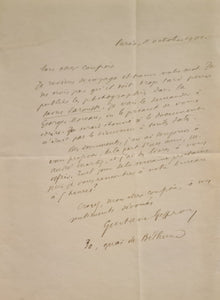 GEFFROY (Gustave). | Lettre autographe signée adressée à Jules Claretie.