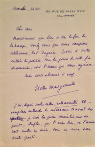 MARGUERITTE (Victor). | Lettre autographe signée adressée à Jules Claretie.