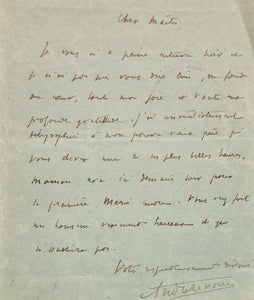 RIVOIRE (André). | Carte pneumatique autographe signée adressée à Jules Claretie.