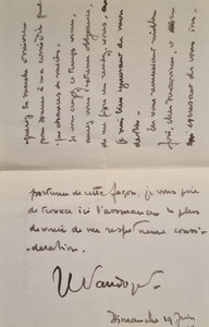 VAUDOYER (Jean-Louis). | Lettre autographe signée adressée à Jules Claretie.