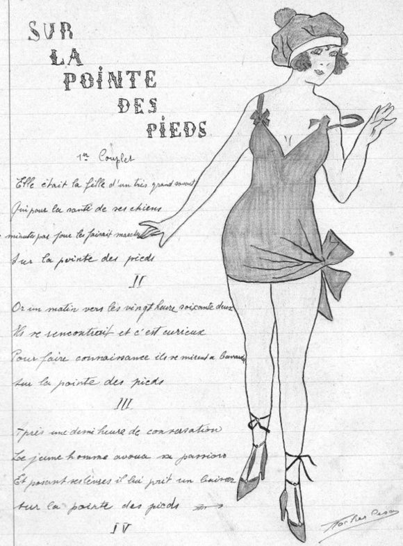 CHANSONS | Chansonnier manuscrit avec dessins originaux.