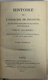 RULHIERE (Claude-Carloman de). | Histoire de l'anarchie de Pologne, et du démembrement de cette république... Suivie des Anecdotes sur la révolution de Russie, en 1762, par le même auteur.