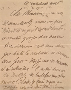 LORRAIN (Jean). | Carte-lettre autographe signée. à "Mr Ramin - Maison Firmin Didot".