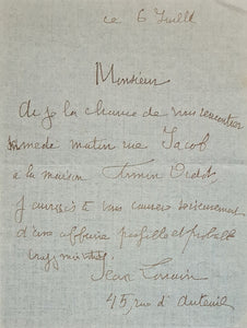 LORRAIN (Jean). | 2 lettres autographes signées en rapport avec la maison Firmin-Didot.